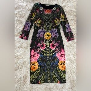 Roberto Cavalli Women's Floral Print Bodycon Dress Size IT 46